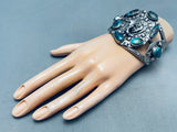 One Of The Best Ever Vintage Native American Navajo Bisbee Turquoise Sterling Silver Bracelet-Nativo Arts