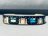 7 Inch Wrist Gil Smith Native American Navajo Monument Valley Inlay Sterling Silver Bracelet-Nativo Arts