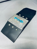 115 Grams Vintage Native American Navajo Turquoise Sterling Silver Ketoh Bracelet Old-Nativo Arts