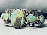 Benny Apachito Vintage Native American Navajo Green Turquoise Sterling Silver Bracelet-Nativo Arts
