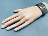 Rich Reeves Vintage Native American Navajo Sterling Silver Hogan Bracelet-Nativo Arts