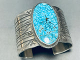 Vivid Gasp! Vintage Navajo Turquoise Sterling Silver Bracelet Cuff-Nativo Arts