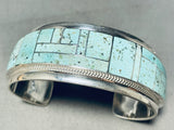 6.5 Inch Wrist Sky Blue Turquoise Inlay Sterling Silver Bracelet-Nativo Arts