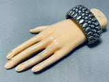 One Of The Most Unique Vintage Native American Navajo Repoussed Sterling Silver Bracelet-Nativo Arts