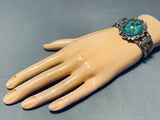 Bulbous #8 Very Rare Vintage Native American Navajo Sterling Silver Turquoise Bracelet-Nativo Arts