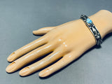 Golden Hills Turquoise!! Albert Jake!! Vintage Native American Navajo Sterling Silver Bracelet-Nativo Arts
