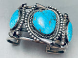 One Of The Best Vintage Native American Navajo Morenci Turquoise Sterling Silver Bracelet-Nativo Arts