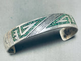 Mesmerizing Vintage Native American Navajo Turquoise Chip Inlay Sterling Silver Bracelet-Nativo Arts