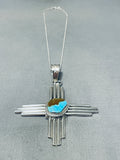 Amazing Native American Navajo Turquoise Sterling Silver Zia Rob Yellowhorse Necklace-Nativo Arts