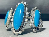 Dave Lopez Navajo Turquoise Sterling Silver Bracelet Cuff-Nativo Arts