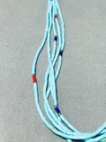 Sky Blue Turquoise Heishi Vintage Native American Navajo Sterling Silver Necklace-Nativo Arts
