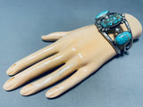 Birdseye Mine!! Vintage Native American Navajo Turquoise Sterling Silver Bracelet-Nativo Arts