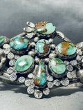Bird Of Turquoise Vintage Native American Navajo Sterling Silver Bracelet Cuff-Nativo Arts