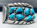Heavy 113 Grams Vintage Native American Zuni Turquoise Sterling Silver Bracelet-Nativo Arts