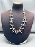 Museum Older Vintage Navajo Bird Heishi Sterling Silver Necklace-Nativo Arts