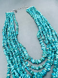 Grand Vintage Native American Navajo Turquoise Graduating Strand Sterling Silver Necklace-Nativo Arts
