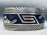 One Of The Best Geometric Vintage Native American Navajo Sterling Silver Bracelet-Nativo Arts