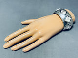 One Of The Most Unique Vintage Native American Navajo White Turquoise Sterling Silver Bracelet-Nativo Arts