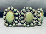 Totally Fab!! Vintage Native American Navajo Green Turquoise Satellite Sterling Silver Bracelet-Nativo Arts