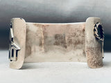 Wide Detailed Vintage Navajo Cross Sterling Silver Bracelet-Nativo Arts