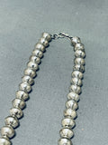 Fabulous Vintage Native American Navajo Sterling Silver Beads Necklace-Nativo Arts