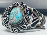Swirls Galore Vintage Native American Navajo Turquoise Sterling Silver Bracelet Old-Nativo Arts