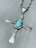 Heavy Important!! Vintage Native American Navajo Ben Begaye Turquoise Sterling Silver Necklace-Nativo Arts