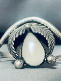 Sweet Vintage Native American Navajo Mother Of Pearl Sterling Silver Bracelet.-Nativo Arts