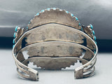 Unique Technique Flat Turquoise Vintage Native American Zuni Sterling Silver Bracelet-Nativo Arts
