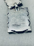Signed Vintage Native American Navajo Royston Turquoise Sterling Silver Necklace-Nativo Arts