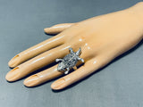 Amazing Vintage Native American Navajo Sterling Silver Southwestern Toad Ring-Nativo Arts