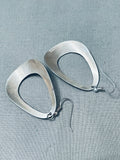 Thomas Singer Breathtaking Vintage Native American Navajo Overlay Sterling Silver Earrings-Nativo Arts