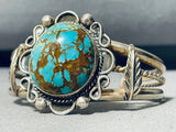 Bulbous #8 Very Rare Vintage Native American Navajo Sterling Silver Turquoise Bracelet-Nativo Arts