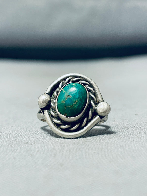 Elegant Vintage Native American Navajo Cerrillos Turquoise Sterling Silver Ring-Nativo Arts