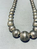 Amazing Vintage Native American Navajo Graduated Sterling Silver Ball Necklace-Nativo Arts