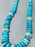 Inlay Ball Very Rare Vintage Native American Navajo Turquoise Sterling Silver Necklace-Nativo Arts