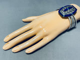 Abraham Begay!!! Vintage Native American Navajo Turquoise Lapis Sterling Silver Bracelet-Nativo Arts