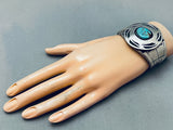 One Of The Best Vintage Native American Navajo #8 Turquoise Sterling Silver Bracelet-Nativo Arts