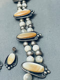 Fab Vintage Native American Navajo Domed Pearl Sterling Silver Squash Blossom Necklace-Nativo Arts
