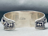 Highly Detailed Leaves Vintage Native American Navajo Sterling Silver Bracelet-Nativo Arts