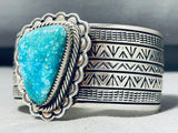 Astounding Vintage Native American Navajo Pilot Mountain Turquoise Sterling Silver Bracelet-Nativo Arts