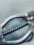 Very Rare Vintage Native American Navajo Apache Turquoise Sterling Silver Bracelet Old-Nativo Arts
