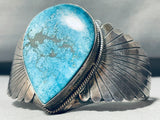 Tears Of Joy Vintage Native American Navajo Teardrop Turquoise Sterling Silver Bracelet-Nativo Arts