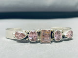 Dynamic Native American Navajo Amethyst Sterling Silver Bracelet Signed Sharon Sandoval-Nativo Arts