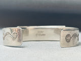 Intricate Inlay Vintage Native American Navajo Sterlign Silver Bracelet-Nativo Arts