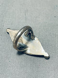 Taller Vintage Native American Navajo Sterling Silver Wave Turquoise Ring Old-Nativo Arts