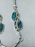 One Of The Finest Vintage Native American Zuni Turquoise Sterling Silver Necklace-Nativo Arts