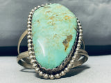 90 Grams Towering Vintage Native American Navajo Green Turquoise Sterling Silver Bracelet-Nativo Arts