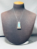 One Of A Kind Vintage Native American Navajo Blue Gem Turquoise Sterling Silver Necklace-Nativo Arts