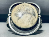 Most Intricate Hand Carved Lion Vintage Native American Navajo Sterling Silver Bracelet-Nativo Arts